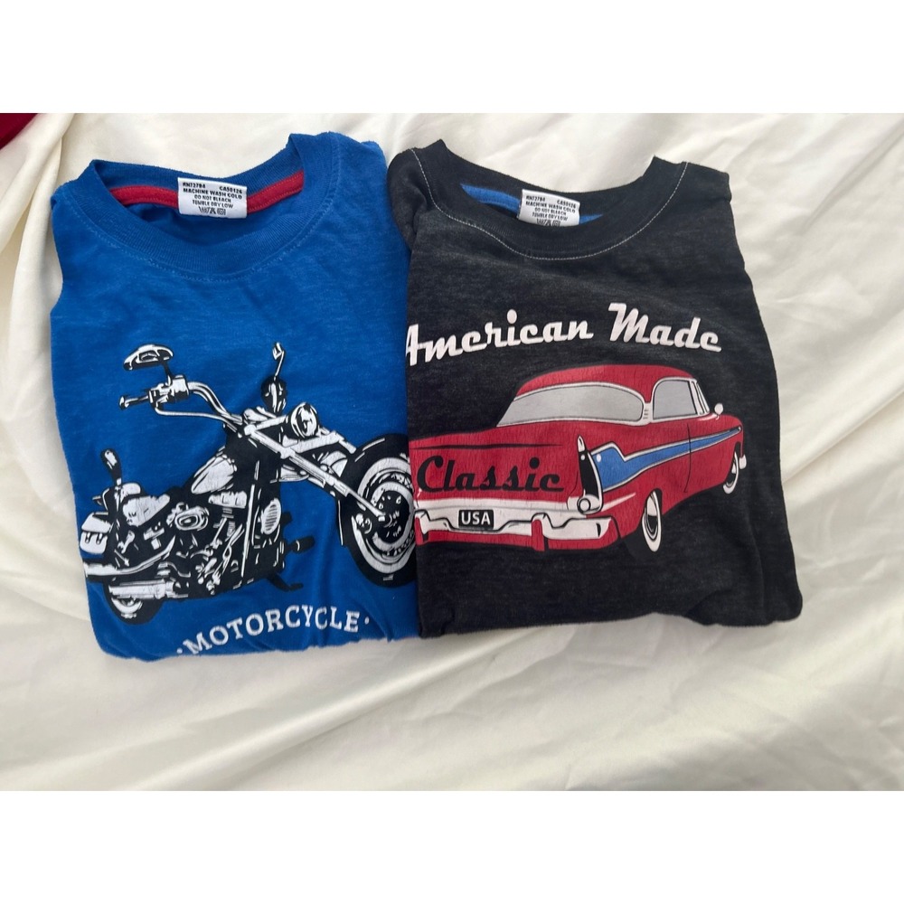 EUC Lot of 2 Mish Boys long sleeve t-shirts sz Cars Motorcycles Sz 5 100% cotton